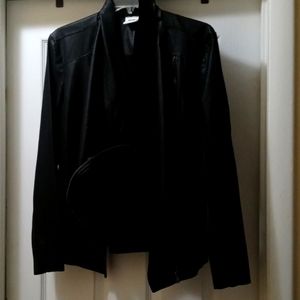 Black polyester and spandex jacket